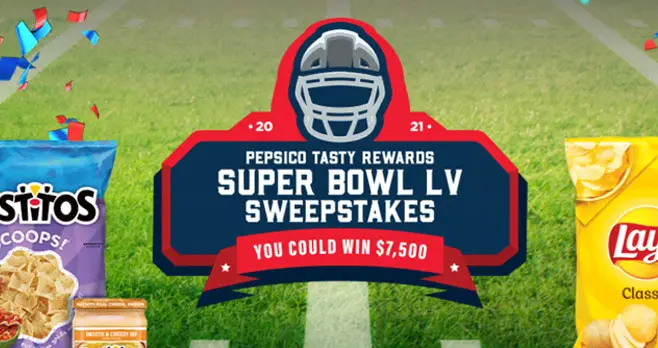 Just because you aren’t on the field, doesn’t mean you can’t win big! PepsiCo Tasty Rewards is giving one lucky fan the MVP of snacking, and rewarding them with $7,500 in cash! You just have to become a PepsiCo Tasty Rewards member to enter.