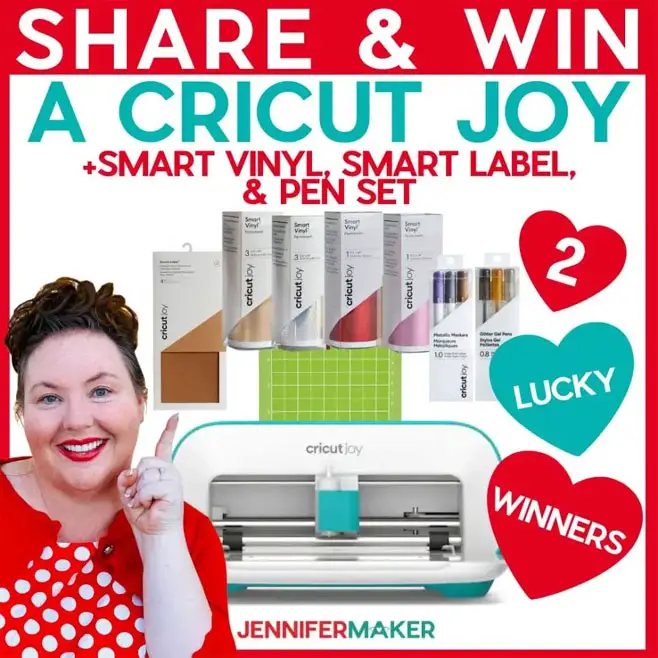 Enter today for the chance to win a Cricut Joy bundle from Jennifer Maker! Two winners will win a #Cricut Joy Prize Package valued at $245.93 each