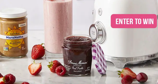 Enter for your chance to win a year’s supply of Bonne Maman INTENSE Fruit Spreads and MaraNatha Nut Butters plus a Smeg Blender.