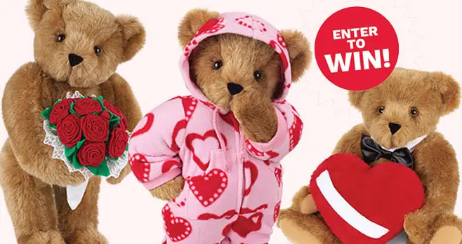 Would you like to win some lovable Bear friends for Valentine’s Day? Enter Vermont Teddy Bear's BEARy Romantic ❤️ Valentine’s Giveaway for your chance to win a Romantic At Heart Bear or a grand prize Valentine’s Collection: Romantic At Heart Bear, Sweetheart Hoodie Footie Bear and Rose Bouquet Bear. These collectible Valentine’s friends are sweet, cuddly and Guaranteed for Life. 