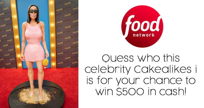 Food Network’s newest competition, #Cakealikes, might be its most outrageous yet. On each episode, contestants create a life-size replica of a celebrity out of cake! The team with the most realistic doppelgänger wins. Can you tell who this star is? Enter your guess for a chance to win $500.