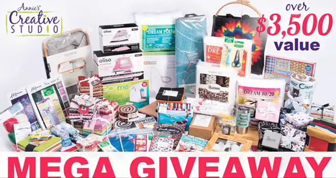 Make your quilting, sewing, crochet and knitting dreams come true with the Annie’s Creative Studio’s 3rd Annual Birthday Bash Mega Giveaway It’s their biggest value ever with two grand prize packages worth over $3,500 each!