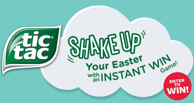 Play the Tic Tac Shaek Up Easter Game to see if you win a prize. “SHAKE UP” YOUR EASTER! You could WIN INSTANTLY! Shake our Easter-themed Tic Tac mints and see what falls out. 
