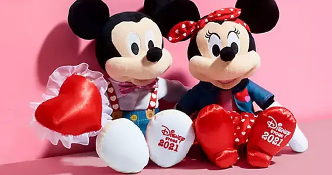 Enter for your chance to win Disney plushies. Follow @shopDisney and share the love to enter to win a Valentine's Day gift! Retweet, tag a friend or loved one, add #shopDisneySweepstakes
