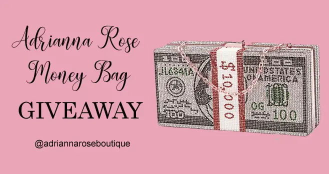 Enter for your chance to win a sparkling Money bag purse with detachable chain from Adrianna Rose Boutique. CHING!CHING! This bag is beautiful and can be worn dressed up or down. Don’t forget to share with your family and friends!!