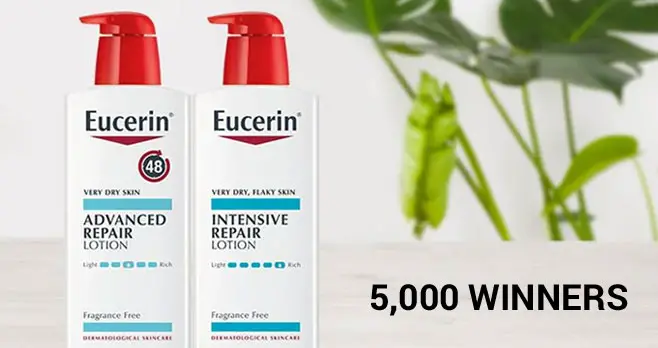 One February 2nd at noon ET, @DrOz is giving away 5,000 FREE bottles of Eucerin Repair Lotion. If you are one of will the first 5,000 participants to will out entry form you win.