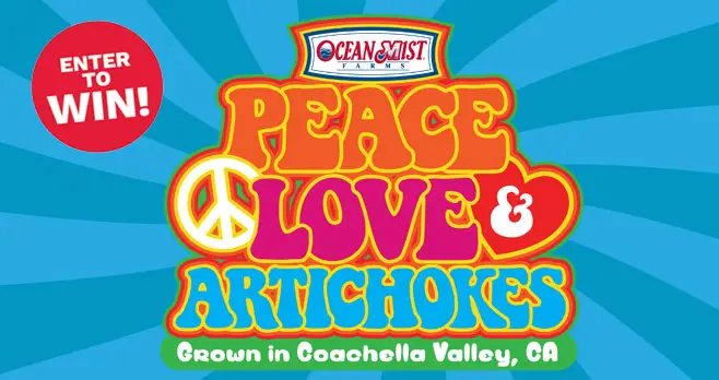 Enter the Ocean Mist Farms Peace, Love & Artichoke Giveaway daily to win big and make steaming fresh artichokes as easy as 1-2-3. Fifteen winners will receive an Instant Pot plus 25 more winners will win a Peace, Love, & Artichoke Swag Pack