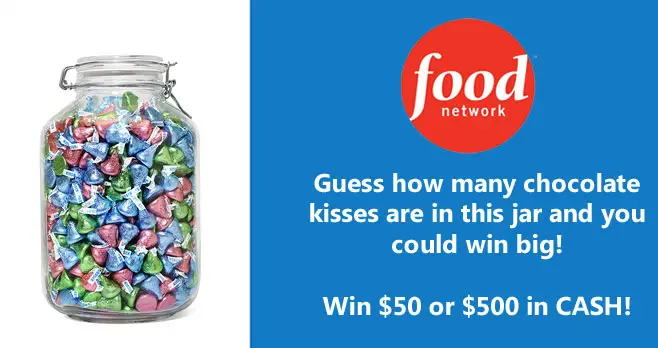 The Food Network has stocked up on candy for Easter. Guess how many chocolate kisses are in this jar and you could win big! The grand prize winner will receive $500 and three runners-up will each receive $50. Enter by April 2. 