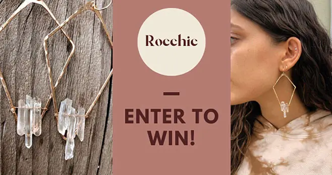 Enter for your chance to win a pair of Luxe Boho Chic pair of earrings from Rocchic Online Boutique to add to jewelry your collection. These unique wire wrapped clear crystal quartz earrings feature high quality 14k gold fill and are truly one-of-a-kind