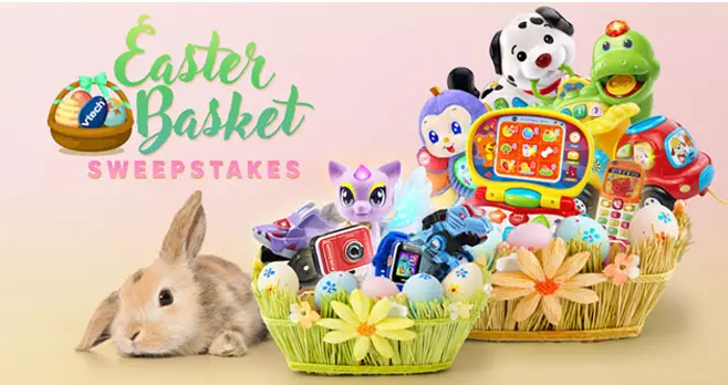 Easter is just around the corner. Time to stuff those Easter Baskets! VTech wants to help by giving away 10 Easter basket to lucky winners plus five grand prize winners will win a $500 Walmart gift card