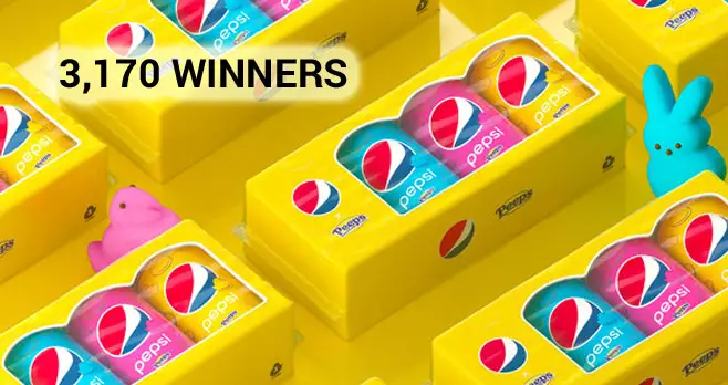 Over 3,000 WINNERS! Follow @Pepsi and use the hashtag #HangingWithMyPeeps #PepsiSweepstakes for your chance to win PEEPS Flavored Pepsin and one five-pack PEEPS package #giveaway