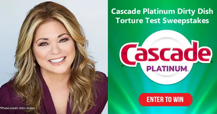 56 WINNERS! Each will receive Cascade dishwasher detergent for a year; 5 winners will receive a brand new dishwasher and 50 winners will receive Cascade Platinum ActionPac a day for a year. Enter for your chance to win in the Cascade Platinum Dirty Dish Torture Test Sweepstakes