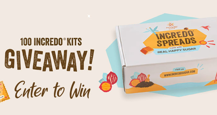 101 WINNERS! Enter the Incredo Sugar Spread The Happiness Sweepstakes daily for your chance to win. Real Happy Sugar Incredo Sugar is on a mission to make the world a happier and healthier place, and to Spread The Happiness they are giving you a chance to win a gift card to build your dream kitchen!