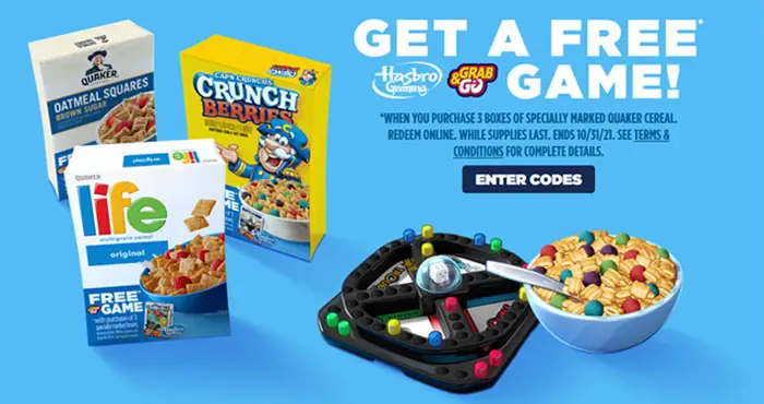 Get a FREE Hasbro Game from Quaker