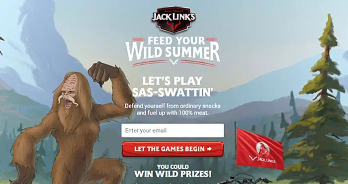 Feed your Wild Summer and play Jack Link's Sas-Swattin. You could win wild prizes. To play the game, swat away the ordinary snacks, and catch the Jack Link's meat snacks before time runs out!