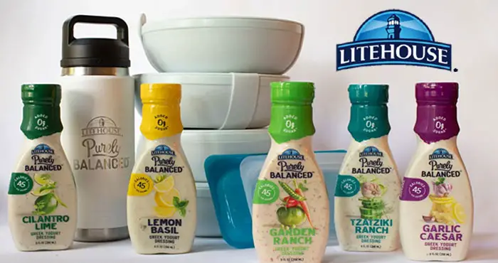 Enter for a chance to win Litehouse Purely Balanced Products and swag! Purely Balanced dressings contain 0g added sugar. They also don't have high fructose corn syrup or artificial colors, flavors, preservatives or sweeteners. 100% GLUTEN FREE Unlike other Greek yogurts that often have gluten-containing additives, Purely Balanced dressings are all gluten-free so everyone can enjoy their great taste.
