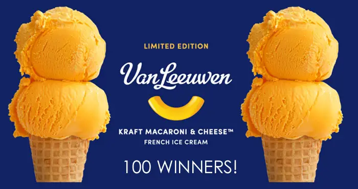 Kraft Mac & Cheese Ice Cream is too sweet to last! 100 WINNERS will receive 2 pints of Kraft Macaroni & Cheese Van Leeuwen Ice Cream and 2 pints of Van Leeuwen Ice Cream