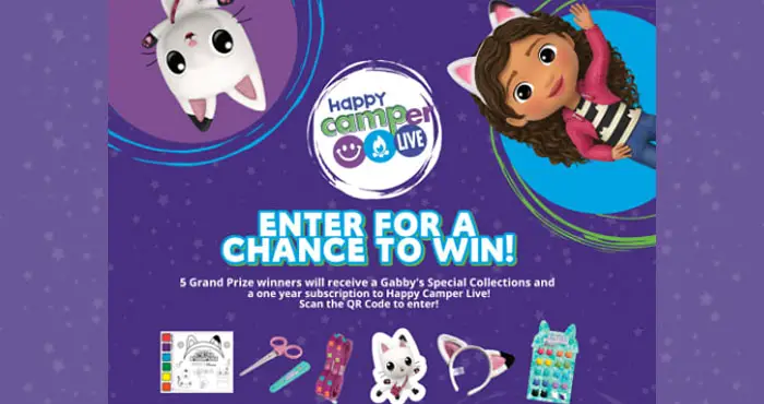 Gabby's Dollhouse and Happy Camper Live's Playdate Sweepstakes
