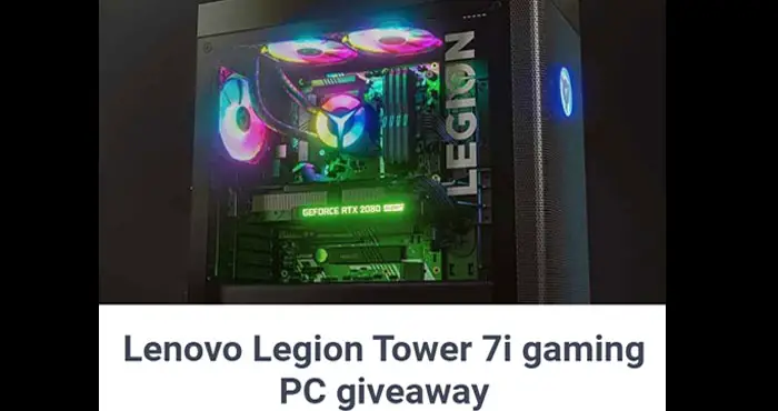 Geek Spin is giving away a Lenovo Legion Tower 7i Gaming PC. This powerful gaming rig packs in an Intel i9-10900K (3.7 Ghz) processor, 2×16 GB RAM, a 1024GB hard drive and NVIDIA GeForce RTX 3080 (10GB) graphics. Basically, it can handle just about anything you can throw it – from homework to gaming.