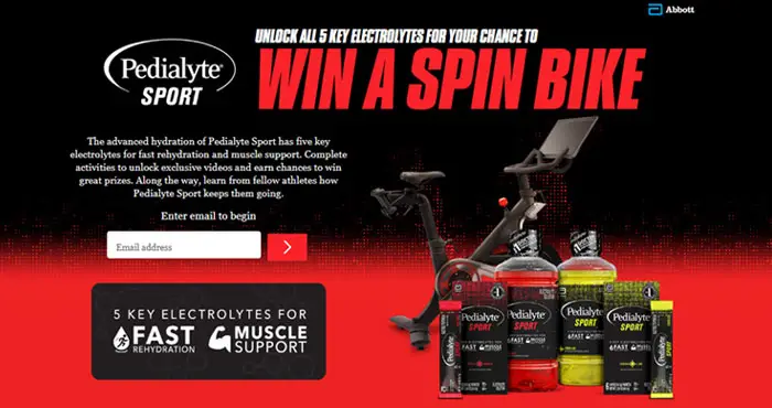 Enter for your chance to win a spin bike or one of 900 other prizes in the Pedialyte Strive For Five Sweepstakes