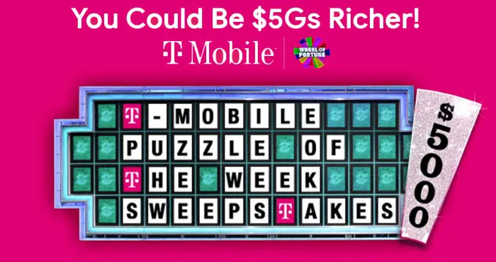 Wheel Of Fortune T-Mobile Puzzle of the Week Sweepstakes