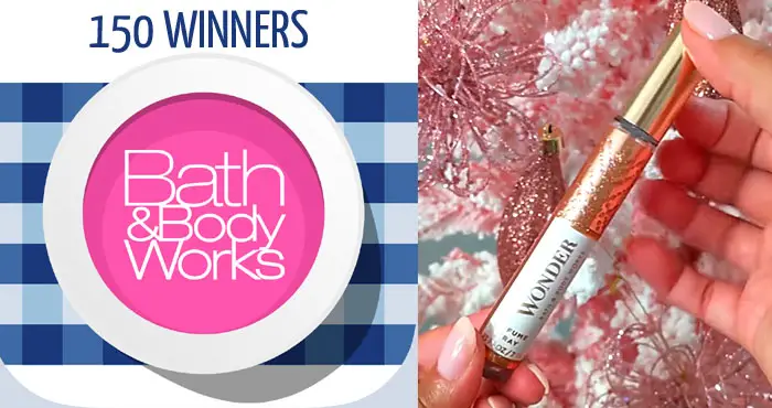 150 WINNERS! Christmas came early! One hundred fifty (150) Bath & Body Works fans will have chance to win a Mini Perfumes in the NEW Pure Wonder fragrance! Enter now and get an early start on all the joy and wonder of the season. 