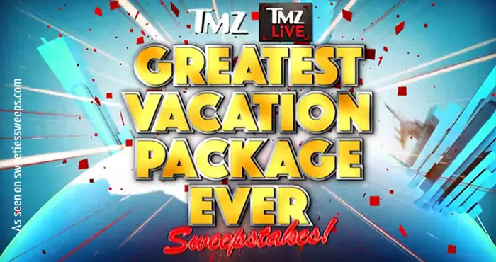 Enter to Win #TMZ's Greatest Vacation Package Ever Sweepstakes! You could win over 4 weeks of vacation in the world’s best destinations provided by Wyndham Rewards®! All you have to do is watch TMZ on TV and TMZ Live weekdays to get the secret word and enter it below or text it to 55225! Watch every day for more chances to win!