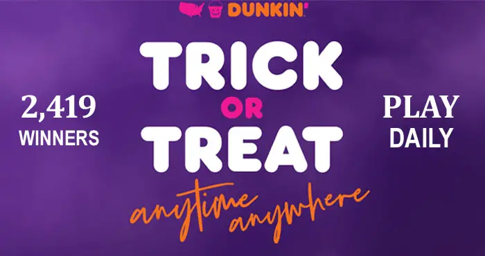 Dunkin' Halloween Instant Win Game (2,419 Winners) dunkindoor.com