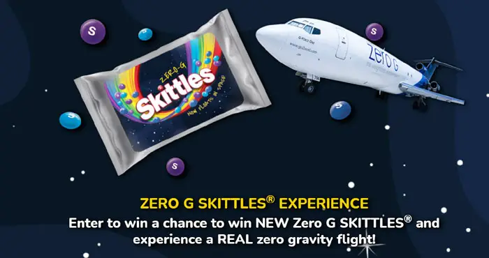Skittles Zero G Sweepstakes - Win a Zero G Flight Experience