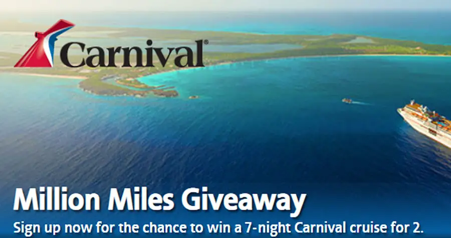 Sign up to receive deal emails from American Airlines Cruises and you’ll automatically be entered in the American Airlines Million Miles Giveaway for the chance to win one of two great travel prizes
