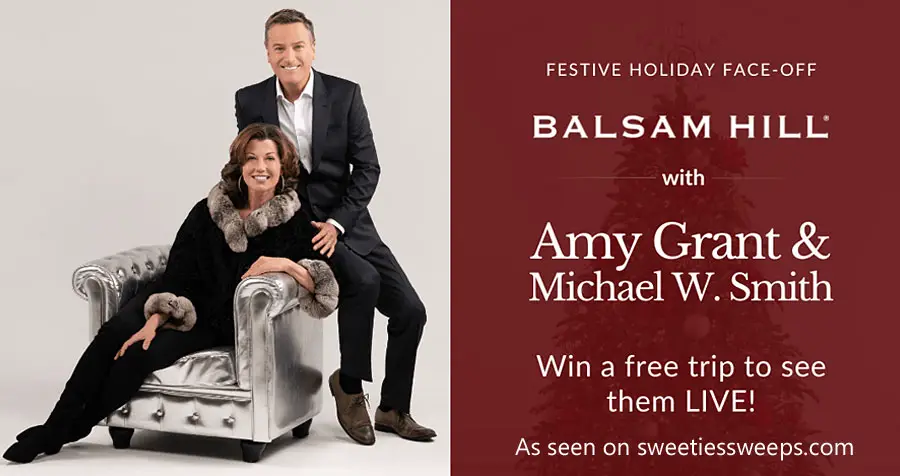 Enter to win a Free trip to see Amy Grant & Michael W. Smith LIVE from Balsam Hill. Whose holiday style do you resonate with most? Help Amy and Michael decide which of their Balsam Hill styles will be a hit this Christmas season. Choose your favorite look for a chance to see them perform LIVE and take home the winning tree and décor!