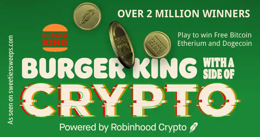 Burger King is partnering with Robinhood to give you the chance to win Free #Bitcoin, #Ethereum and #Dogecoin in their new BK Crypto game. All you have to do is create a free Burger King Royal Perks account, log in, purchase through the BK app and you're entered.