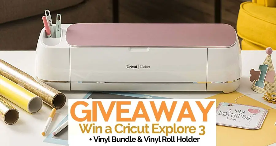 Enter for your chance to win a Cricut Explore 3 bundle that includes premium vinyl, essential tools, transfer tape, pen set, and clear stickers paper. You'll get the best-in-class Cricut Maker® machine plus all the materials you need to take your crafting to the next level
