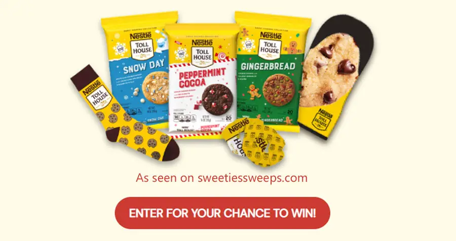 Nestlé is giving away 24 Ultimate Cookie Comfort Packs, complete with NESTLE TOLL HOUSE cookie dough and exclusive cookie-themed merch - like an oven mitt, socks and scrunchie! Don’t miss your chance to win the perfect way to indulge in your favorite baked treats.
