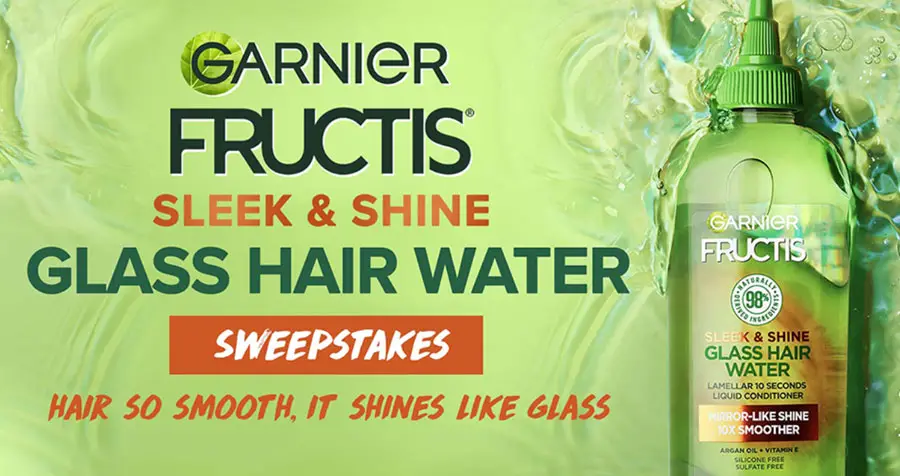 Enter for a chance to win the NEW Garnier Fructis Sleek & Shine Glass Hair Water full-size product! 50 lucky winners will be chosen to be some of the first to try our newest product!​