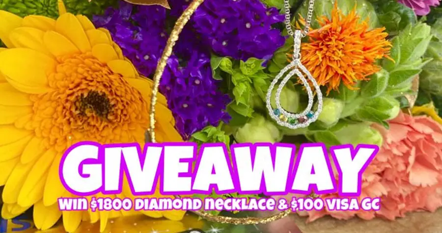 Win a $1800 Diamond Necklace and $100 Visa Card