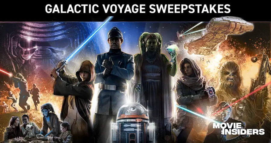 Enter for your chance to win a 2-night adventure aboard the all-new Star Wars: Galactic Starcruiser including one standard cabin for up to 4 passengers when you enter Disney Movie Insiders Galactic Voyage Sweepstakes 