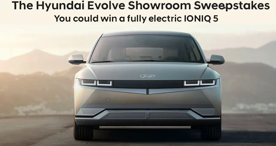 Enter for your chance to win the all-new IONIQ 5, the first-of-its-kind electric SUV from Hyundai. With futuristic design, innovative interior space, and ultra-fast charging.