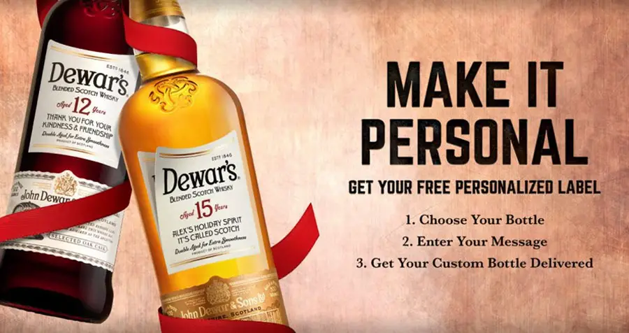 Get Your FREE Personalized Dewar’s Bottle Labels