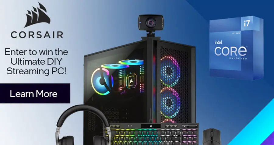 Enter for your chance to win the Ultimate DIY Streaming PC from Intel and Corsair. The grand prize winner will receive all the necessary components and peripherals to build their own epic streaming PC