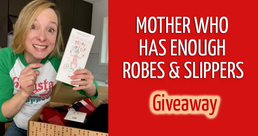 Enter for your chance to win a Mom Holiday Gift Package that is Waaay better than more slippers and robes...Don't buy the moms in your life more robes, candles, and slippers. Here's what they really want #momcaveholiday