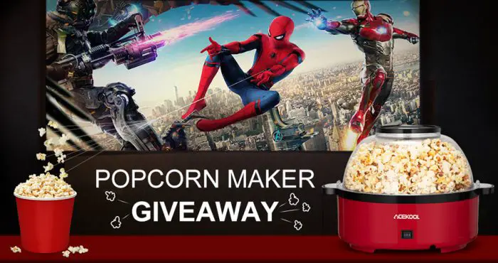 Enter for your chance to win an Acekool 13-cup Popcorn Maker that has a built-in butter melting tray, non-stick surface for easy leaning and the cover doubles as a popcorn bowl. #giveaway