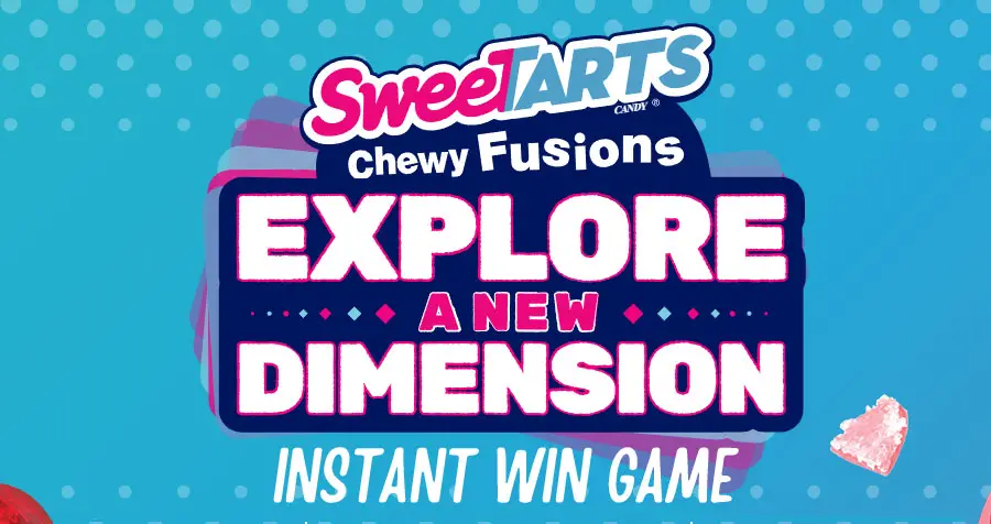 Play the SweeTARTS Chewy Fusion Instant Win Game daily for your chance to win prizes including SweeTARTS prize pack, $300 homeshare gift card, instant camera gift set, mini game console and even a $3,000 travel gift card