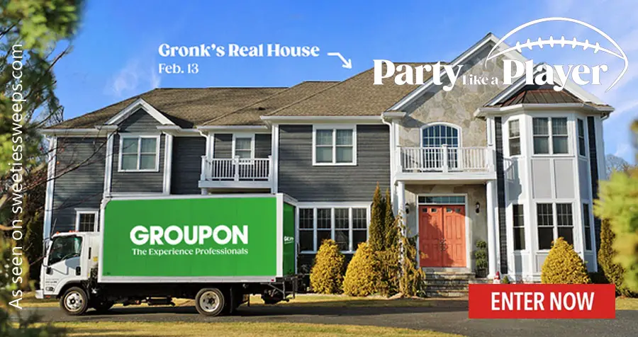 Enter for your chance to win a “Party Like a Player” trip to Boston, Massachusetts at the Gronkowski residence when you enter the Groupon Party Like a Player Sweepstakes. You also have a chance to win Bonus Baller Prizes too.  (Sorry, Gronk won't be at the party)