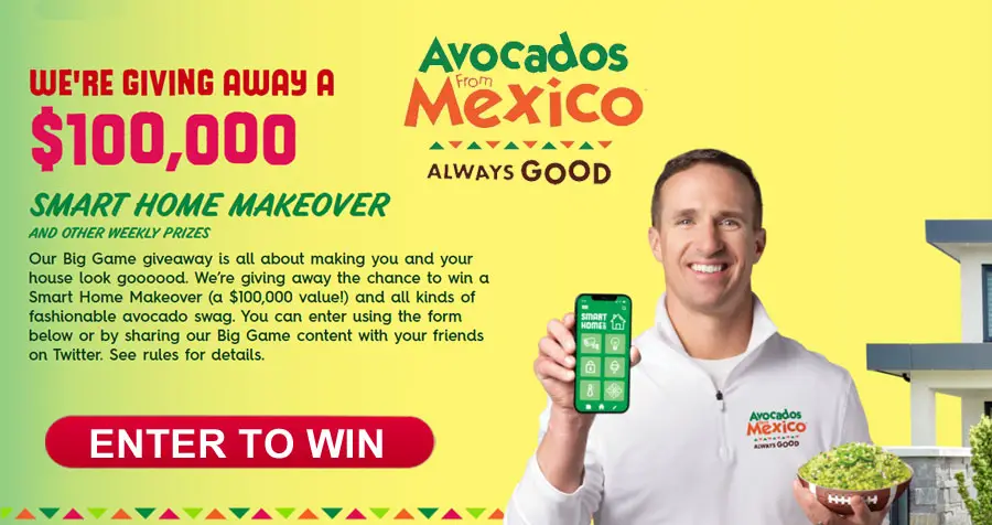 The Avocados From Mexico Guac Zone Sweepstakes is all about making you and your house look goooood. Enter for your chance to win a Smart Home Makeover (a $100,000 value) and all kinds of fashionable avocado swag. #AlwaysGood