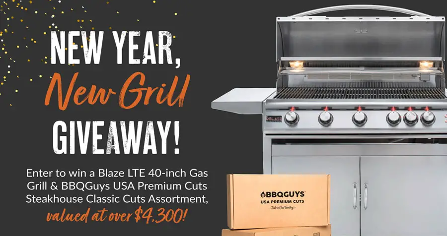 Enter for your chance to win a Blaze Premium LTE 40-Inch 5-Burner Propane Gas Grill plus SteakHouse and #BBQGuys USA Premium cut meats when you enter the New Year, New Grill Grill Giveaway