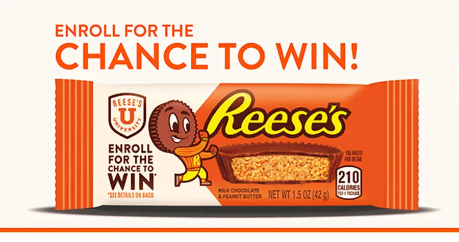 Then it's time to level up your Reese's University swag. Play Reese's University March Madness Pack Instant Win Game up to 3 times daily for your chance to win awesome Reese's U swag and be entered to win a trip for two to New Orleans, LA to attend the 2022 March Madness Tournament.