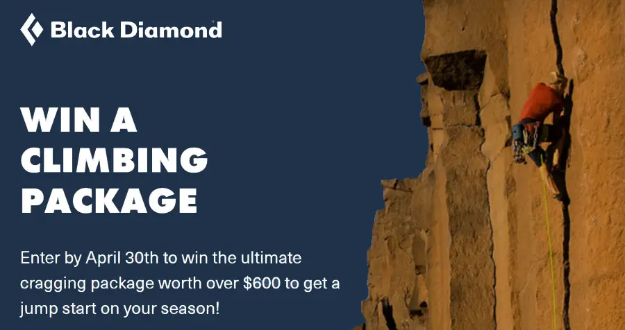 Enter to win a full cragging kit worth $600 from Black Diamond Equipment including a 9.4 60M rope, HotForge Quickpack draws, Vision helmet, and a Momentum harness package. Sign up to jumpstart your spring climbing season.