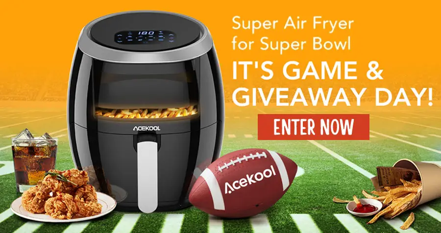 To celebrate the #SuperBowl, @Acekool is giving away an Acekool Air Fryer FT2 worth $99.99. Simply enter your email address and follow us to enter. More entries, more chance to win!