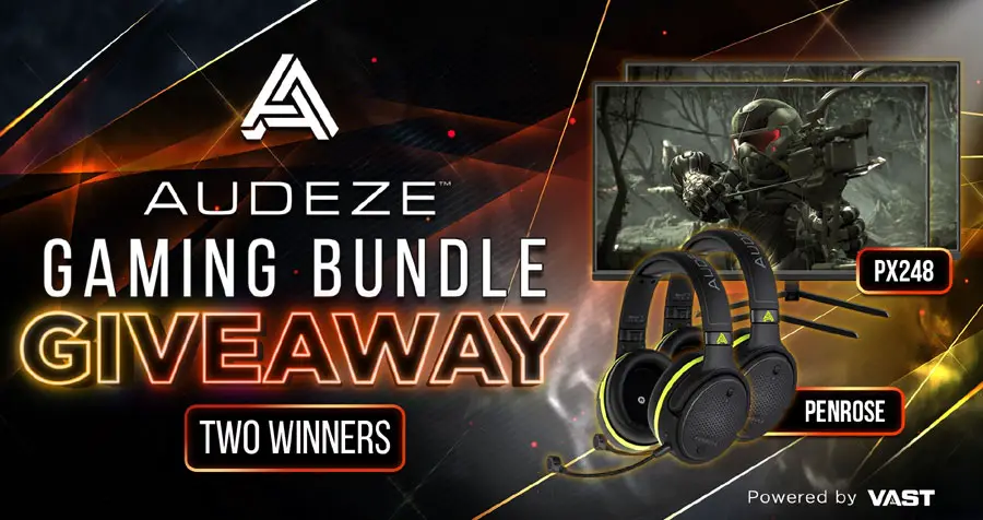 Audeze is excited to announce this Gaming Bundle Vast Giveaway. One winner will be drawn and notified via email to claim their prize and announced on Twitter. No purchase is necessary to enter or win.